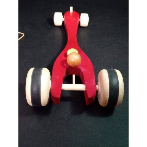 RARE Kinderkram Wooden Racecar Rubber Band Propelled Toy from Germany castle - Picture 3 of 5